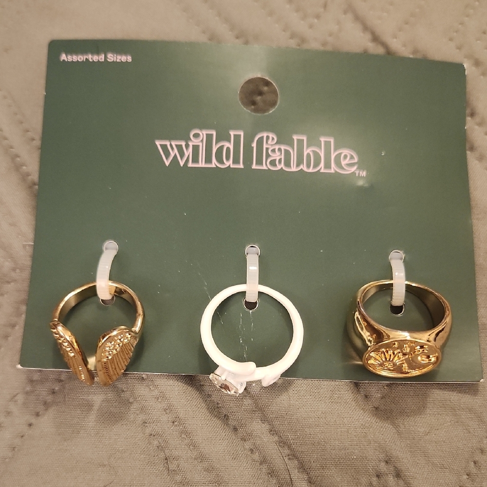 Wild Fable Gold and White Assorted Ring Trio And Troi Of Necklaces - Picture 2 of 9